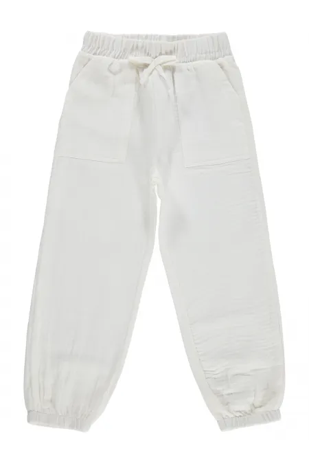 Kız Çocuk Pantolon 6-9 Yaş Beyaz - Paket