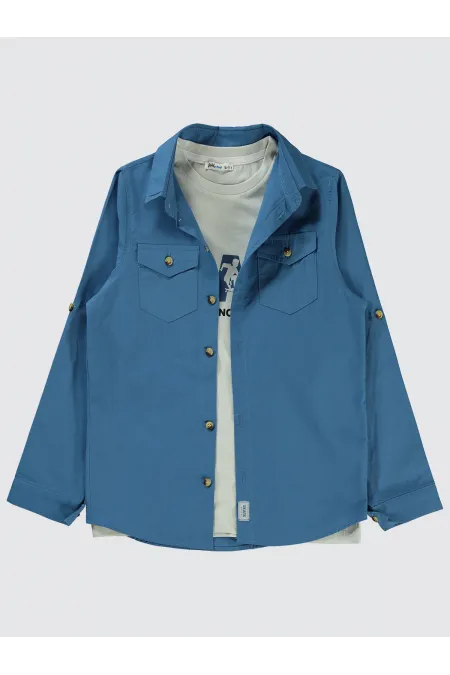 Chemise garçon 10-13 ans indigo - Paquet