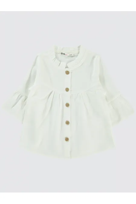 Kız Çocuk Gömlek 2-5 Yaş Beyaz - Paket