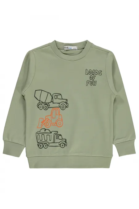 Erkek Çocuk Sweatshirt Km 2-5 Yaş Soft Haki - Paket