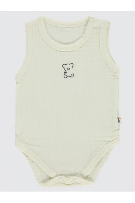 Bebek Çıtçıtlı Badi 0-24 Ay Ekru - Paket