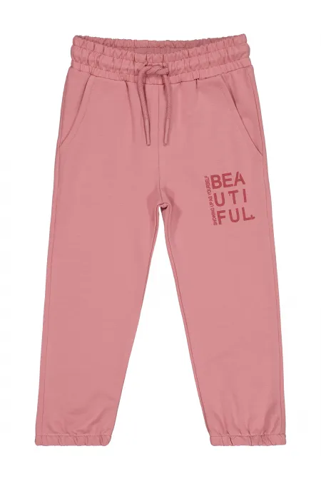 Girl's Tracksuit Bottoms 2-5 Years Old Dusty Rose - Pack