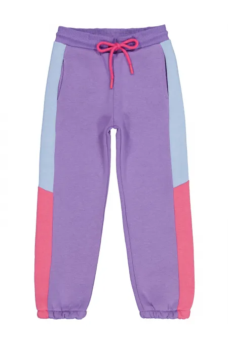 Bas de survêtement violet pour filles (6-9 ans) - Lot