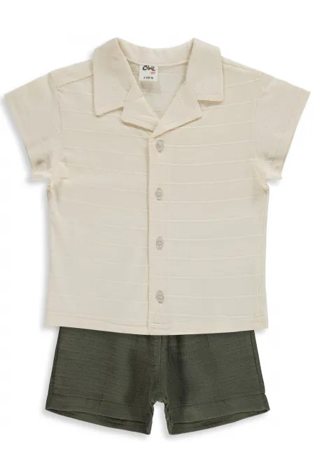 Ensemble bébé 0-24 mois écru-kaki - Emballage