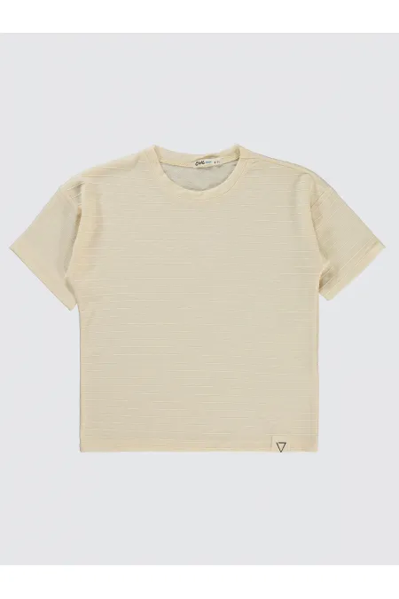 Lot de T-shirts pour garçons de 6 à 9 ans, couleur ivoire