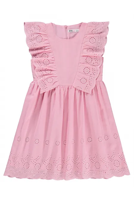 Kız Çocuk Jile ve Elbise 6-9 Yaş Koyu Pembe - Paket