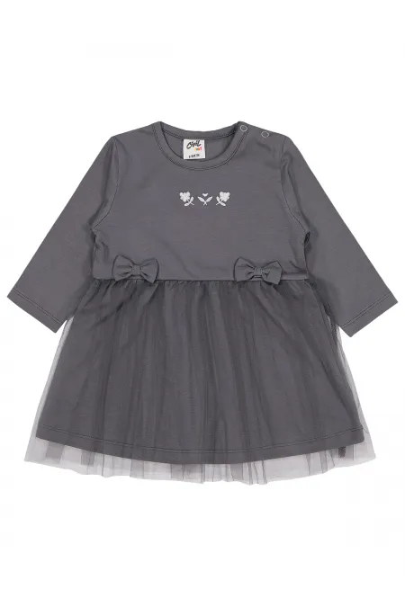 Bebek Jile ve Elbise 0-24 Ay Koyu Gri - Paket