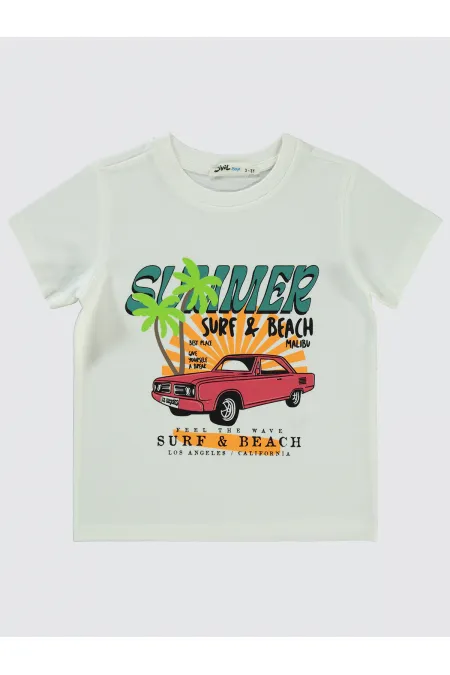 Boys T-Shirt 2-5 Years Old Ecru - Package