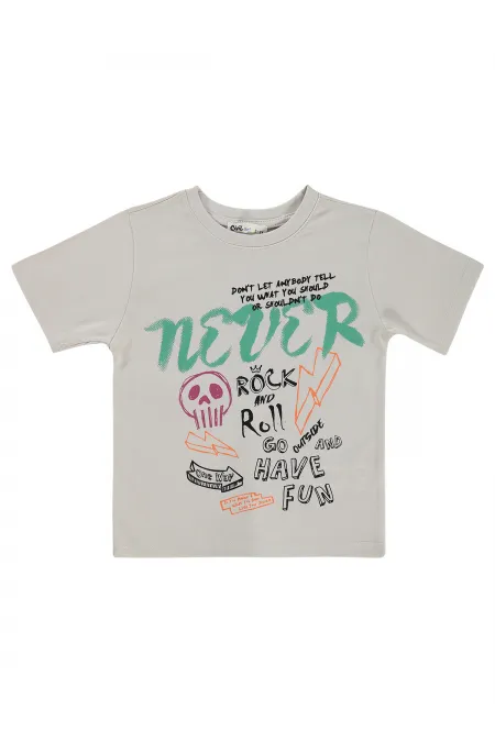 T-shirt garçon Km 2-5 ans, couleur pierre foncée - Emballage