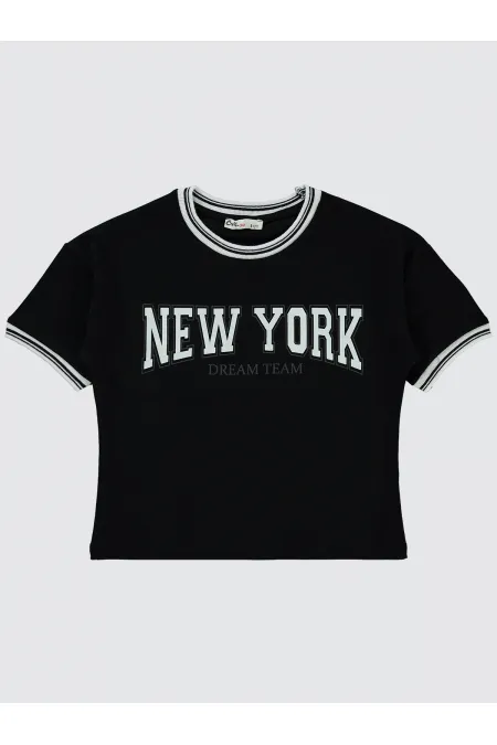 Kız Çocuk Tişört 6-9 Yaş Siyah - Paket