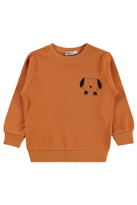 Erkek Çocuk Sweatshirt Km 2-5 Yaş Oranj - Paket