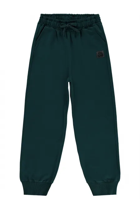 Pantalon de survêtement garçon, 10-13 ans, vert mousse foncé - Lot