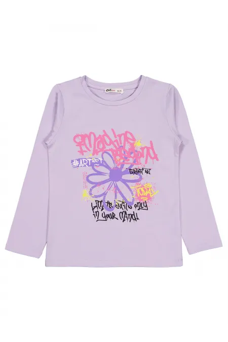 Kız Çocuk Sweatshirt Km 6-9 Yaş Lila - Paket