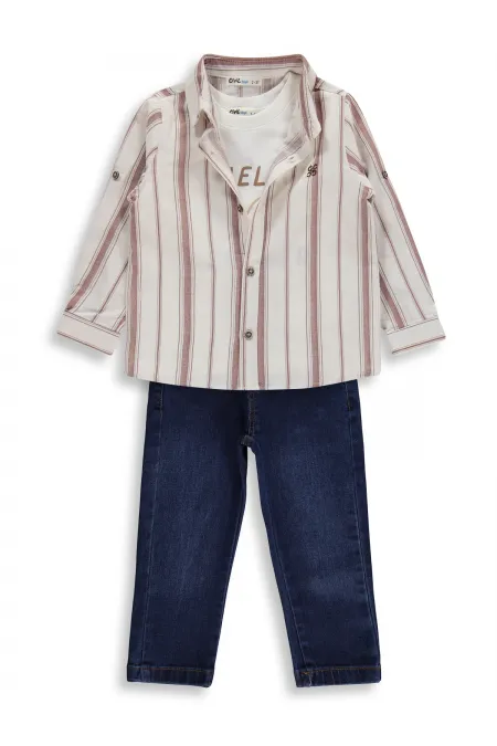 Erkek Çocuk Takım 2-5 Yaş Kahve - Paket