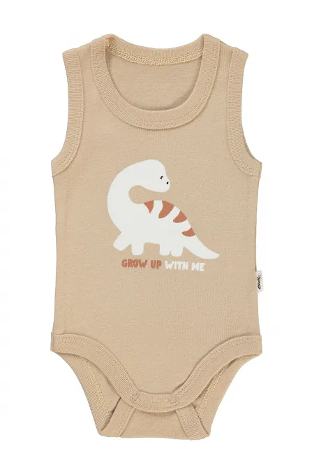 Body bébé à boutons-pression 0-24 mois, couleur café au lait - Emballage