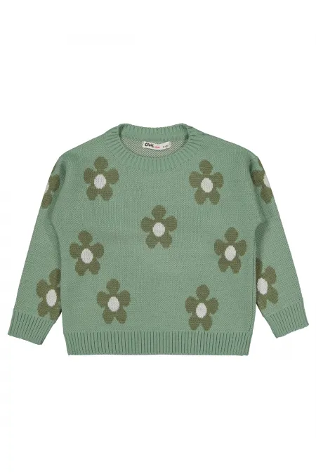 Kız Çocuk Kazak 2-5 Yaş Haki - Paket