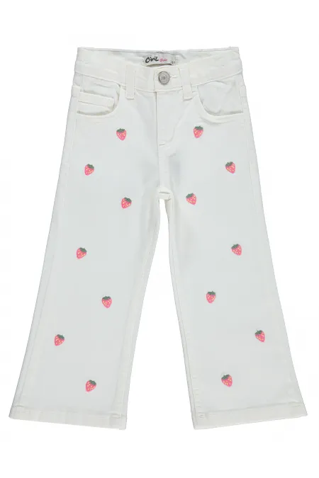 Kız Çocuk Pantolon 2-5 Yaş Kırık Beyaz - Paket