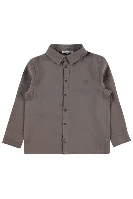 Boys' Shirt, Ages 10-13, Dark Brown - Pack