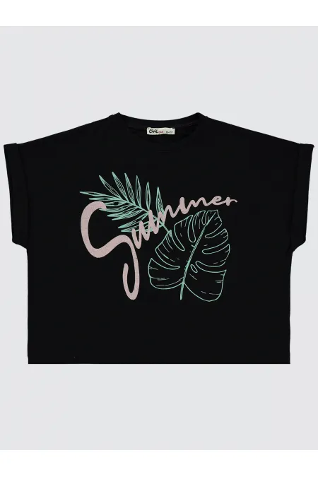 Kız Çocuk Tişört 10-13 Yaş Siyah - Paket