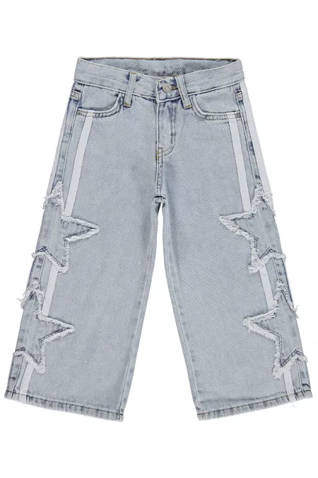 Kız Çocuk Pantolon Kot 2-5 Yaş Buz Mavi - Paket