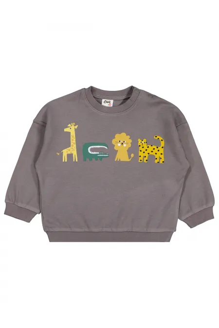 Bebek Sweatshirt 0-24 Ay Füme - Paket