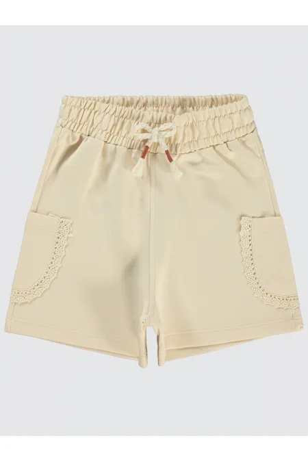 Kız Çocuk Şort 6-9 Yaş Bej - Paket