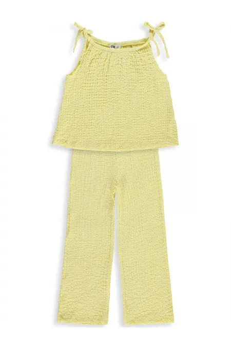 Kız Çocuk Takım 6-9 Yaş Sarı - Paket