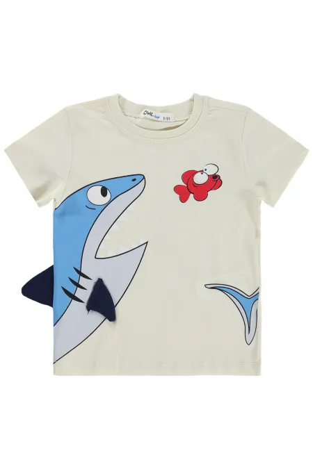 Erkek Çocuk Tişört 2-5 Yaş Ekru - Paket