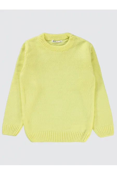 Pull jaune pour fille de 6 à 9 ans - Emballage