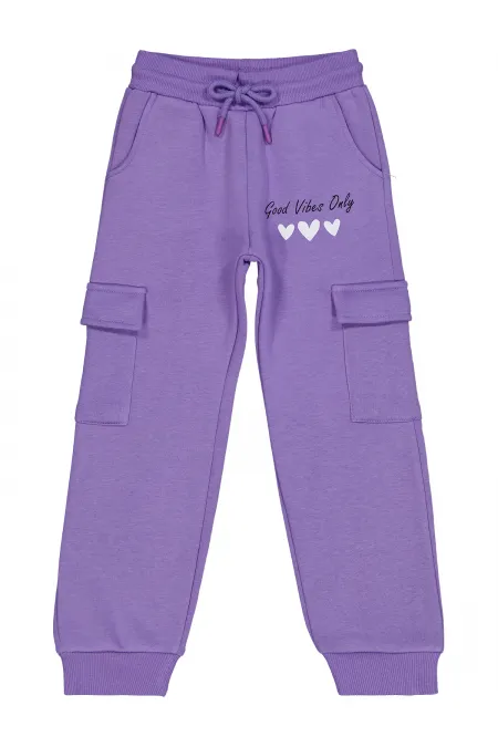 Bas de survêtement violet pour filles de 6 à 9 ans - Lot