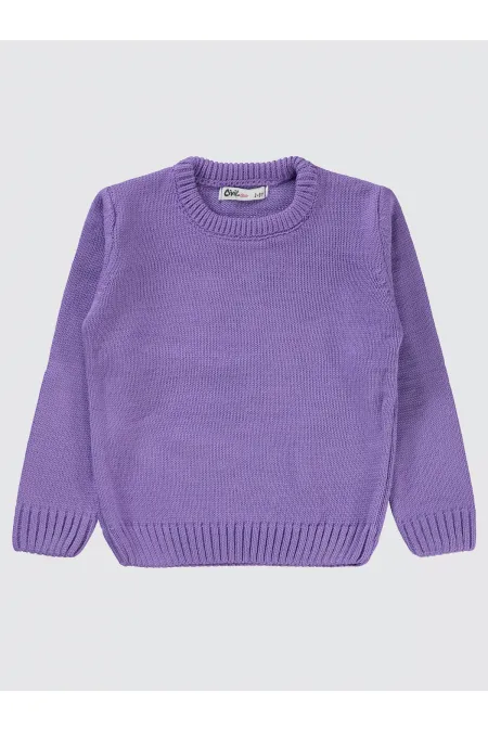 Pull pour fille de 2 à 5 ans, couleur lilas métallisé - Emballage