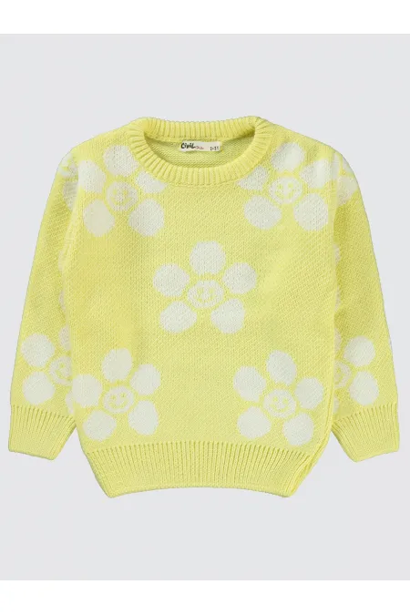 Pull jaune pour fille de 2 à 5 ans - Emballage