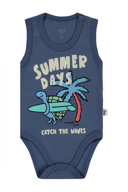 Bebek Çıtçıtlı Badi 0-24 Ay İndigo - Paket