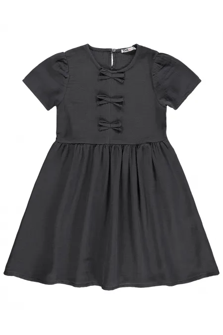 Kız Çocuk Jile ve Elbise 6-9 Yaş Antrasit - Paket