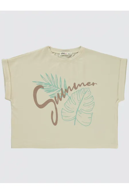 Girl's T-Shirt 10-13 Years Beige - Package