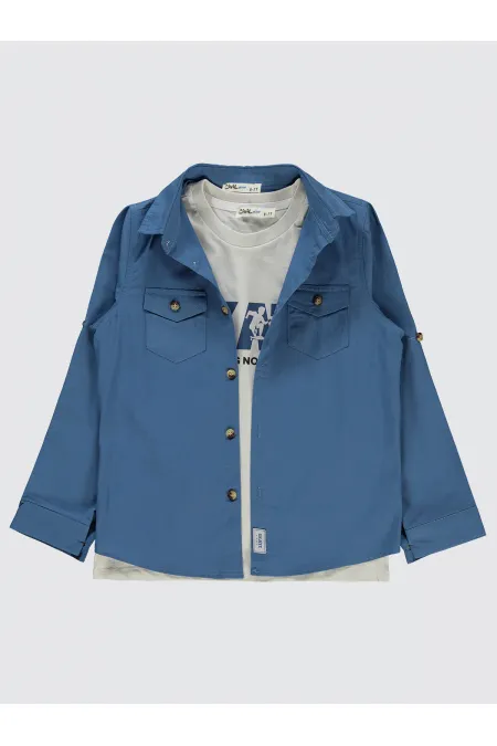 Chemise garçon 6-9 ans indigo - Paquet