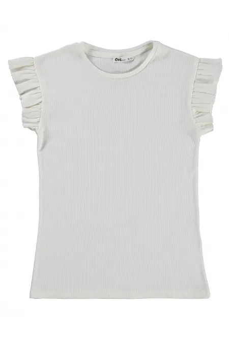 Girls' T-shirt, Ages 10-13, Off-White - Package