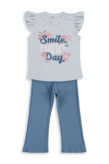 Ensemble pour fille de 2 à 5 ans, bleu clair et indigo foncé - Pack