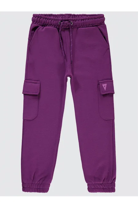 Girls Tracksuit Bottoms 6-9 Years Purple - Pack