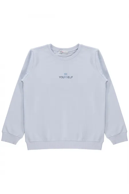 Sweat-shirt pour fille, 10-13 ans, bleu clair - Lot