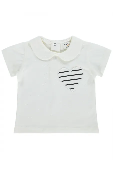 Bebek Tişört 0-24 Ay Ekru - Paket