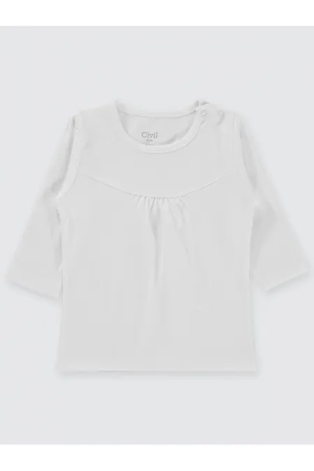 Bebek Sweatshirt 0-24 Ay Beyaz - Paket