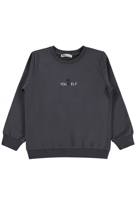 Sweat-shirt pour fille, 6-9 ans, anthracite - Emballage