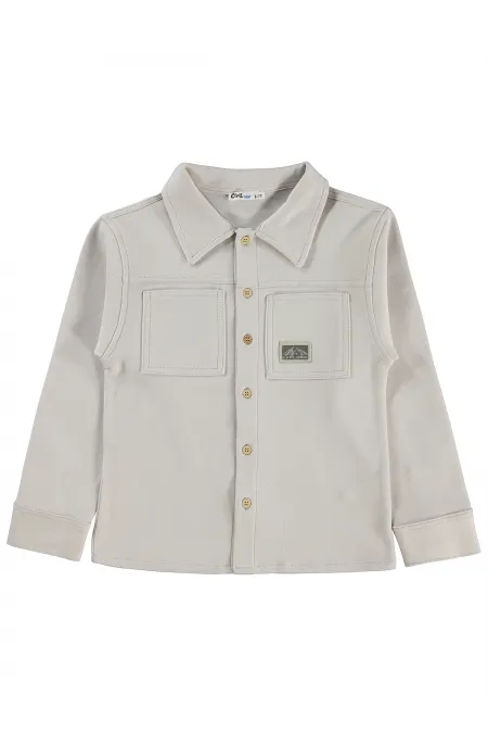 Boys' Shirt, Ages 6-9, Dark Stone Color - Package