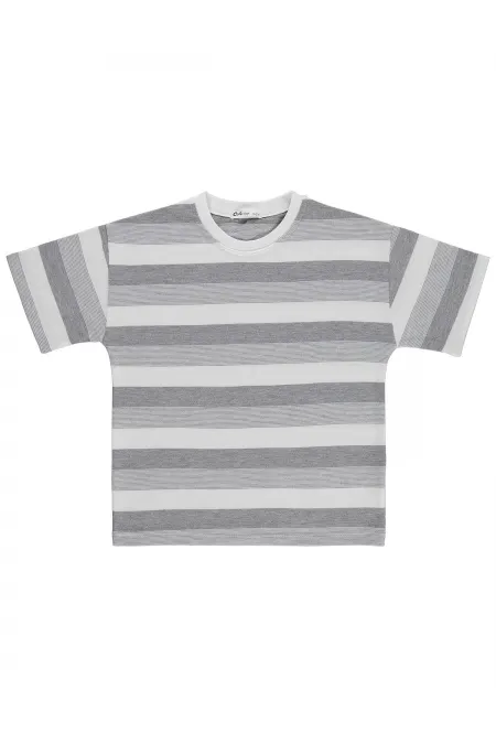 T-shirt garçon, 10-13 ans, gris - Lot