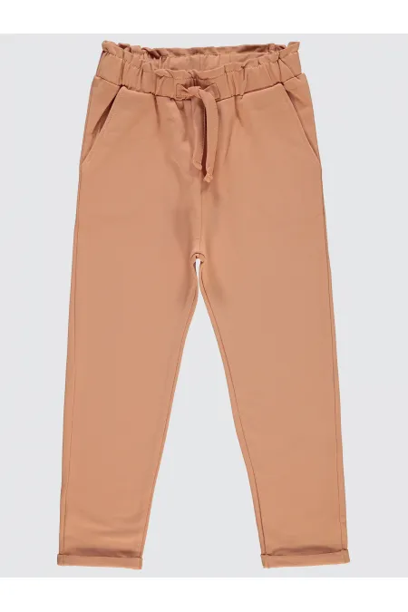 Pantalon fille 10-13 ans, couleur argile italienne - Emballage