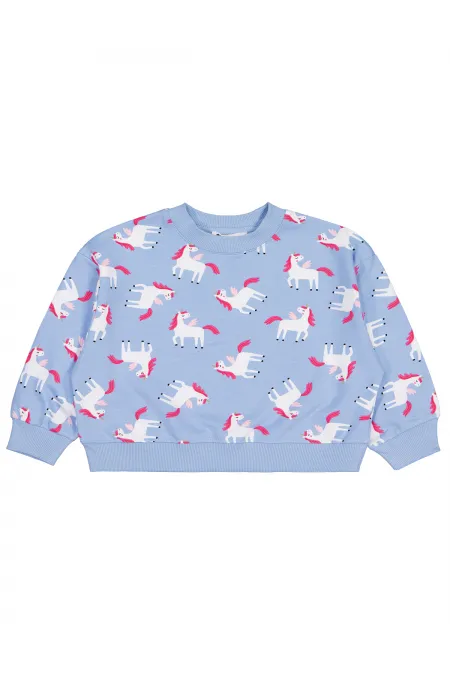 Kız Çocuk Sweatshirt 2-5 Yaş Mavi - Paket