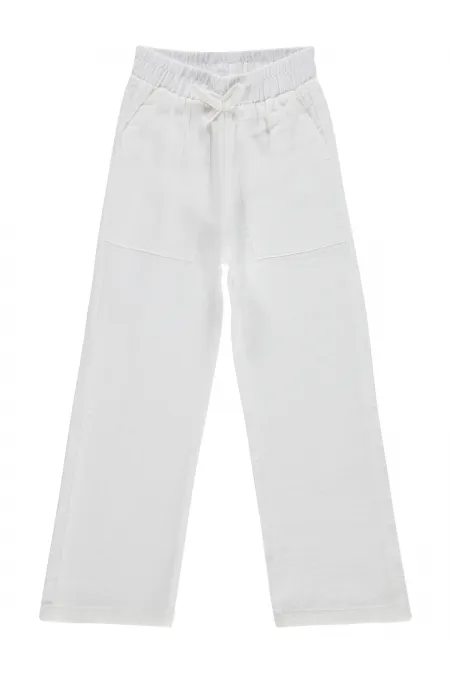 Kız Çocuk Pantolon 10-13 Yaş Beyaz - Paket