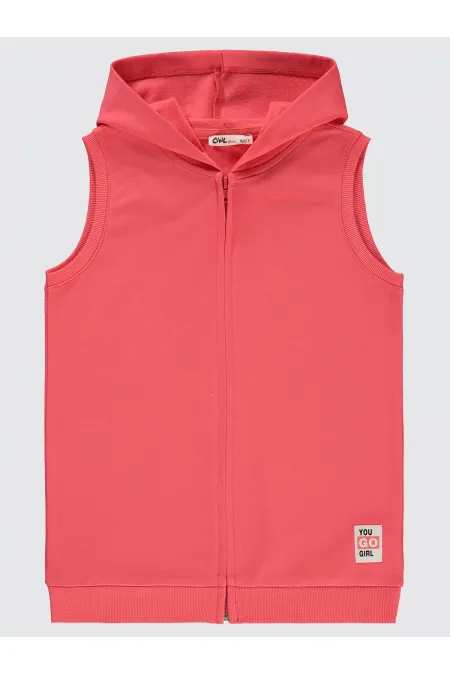 Kız Çocuk Yelek 10-13 Yaş Günbatımı Mercanı - Paket