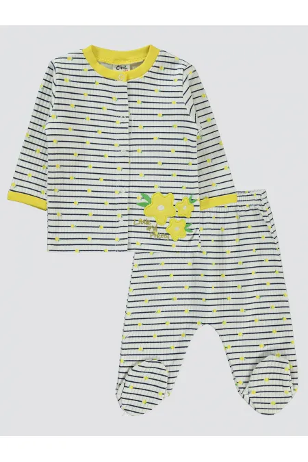 Ensemble pyjama bébé 0-24 mois jaune - Emballage